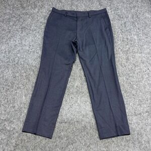 Hugo Boss Crigan Pants Mens 34 Blue Slim Wool Blend Dress Trousers Actual35x29